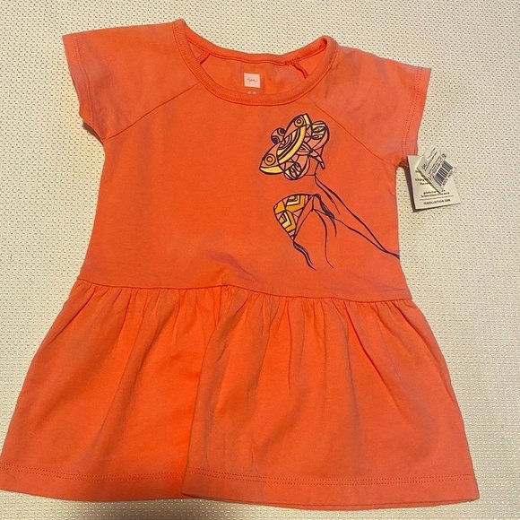 Tea collection NWT, baby girl's 6-9 mos pink kite raglan skirted baby dress. - Picture 2 of 8